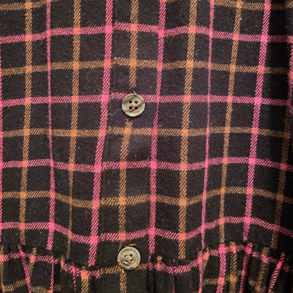 Madewell Plaid Flannel Raglan Button Front Shirt Dress Size 6 EUC - Picture 2 of 13